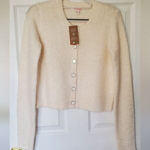 Cream Button-Up Women Sweater